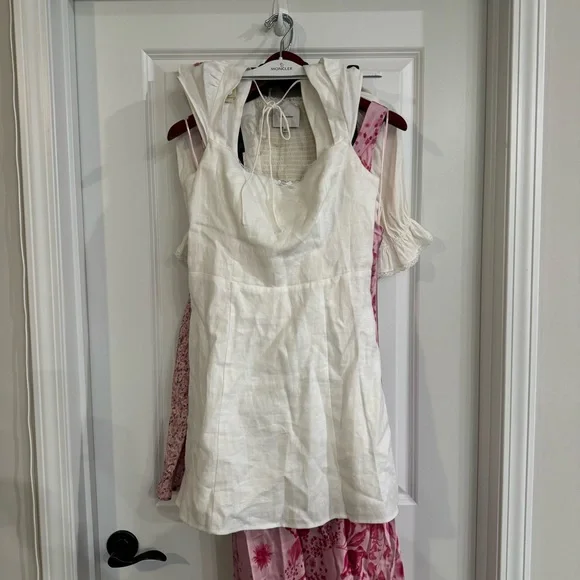 Reformation Loula Linen Mini Dress in White - Picture 6 of 10